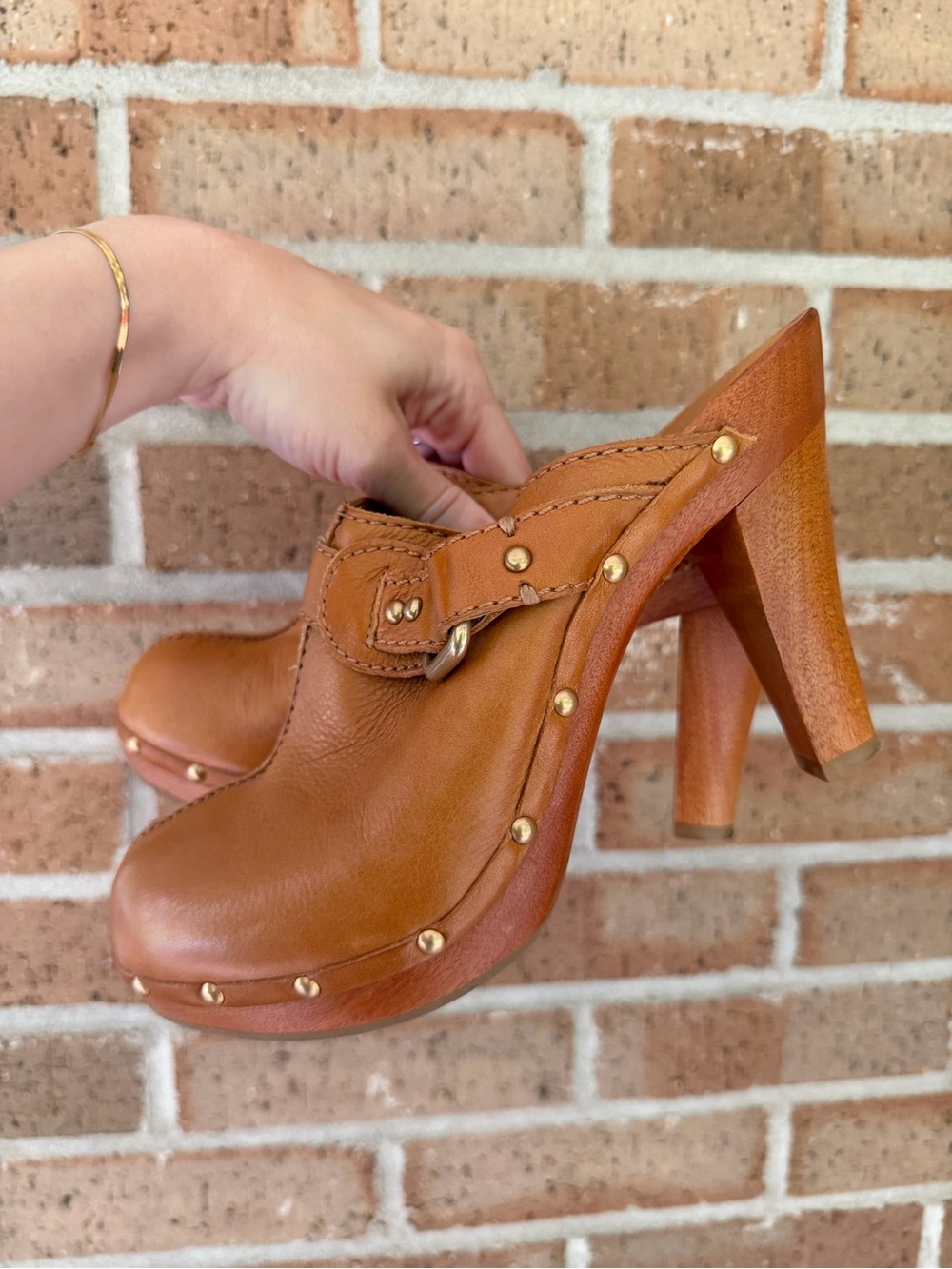 Antonio Melani Pacific Studded Leather Clogs / Mules